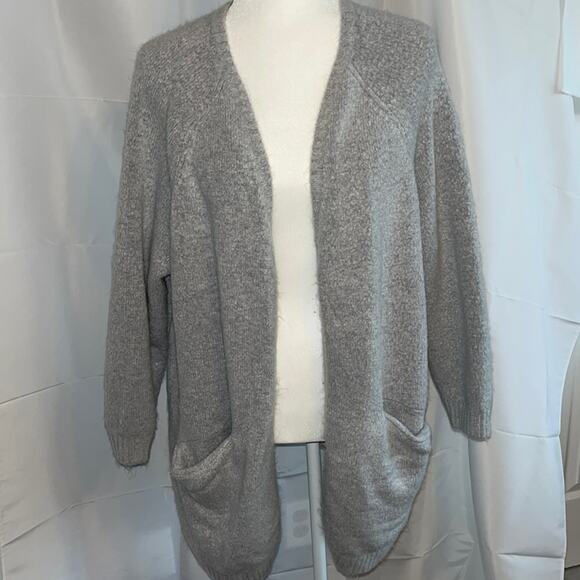 Ellos Gray Heavy Open Cardigan with Pockets Size Large - Picture 2 of 6